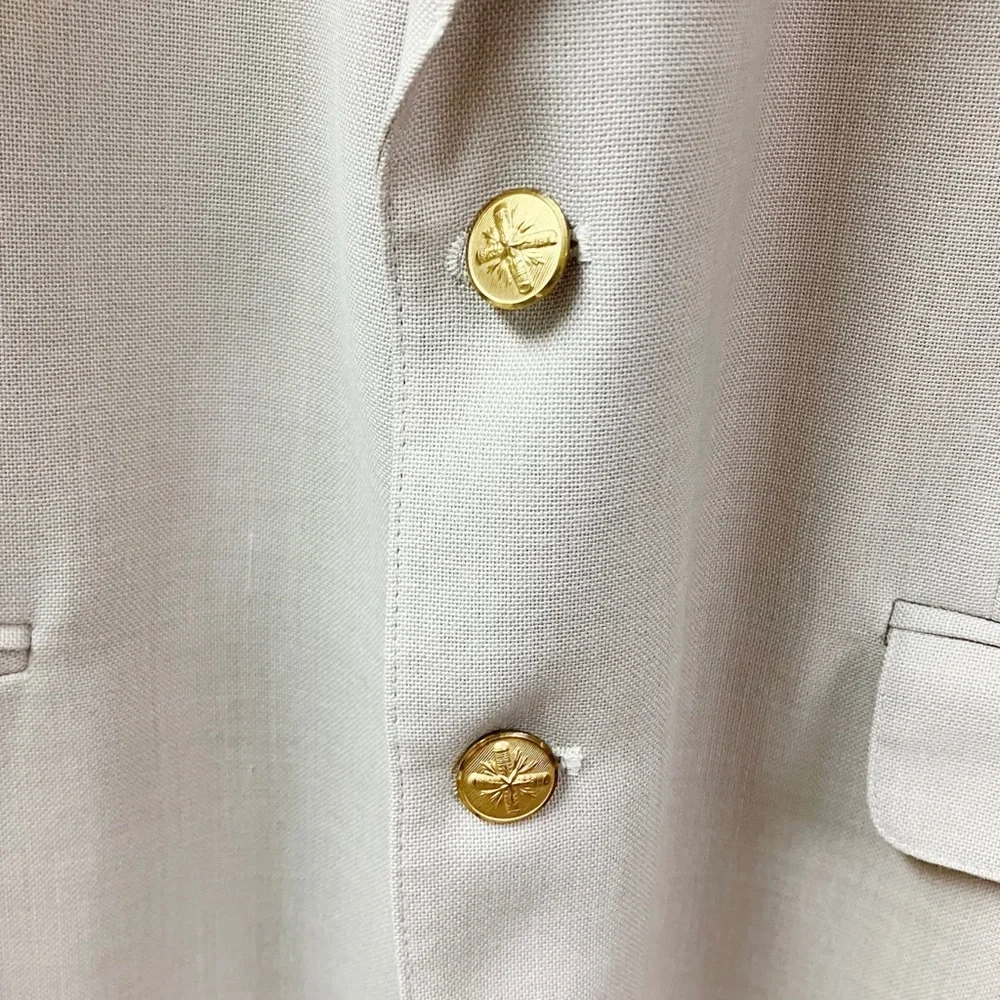 Office Wedding Travel APPLESEEDS Mens Single Breasted Jacket Blazer 46 L Beige